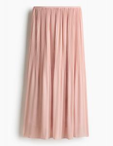 Юбка H&M Pleated Chiffon, пыльно-персиково-розовый