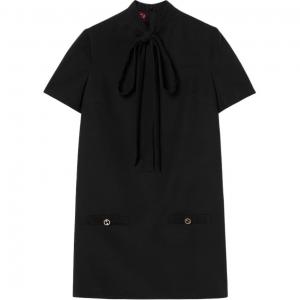 Платье Cady с деталями в технике тай-дай GUCCI, черный