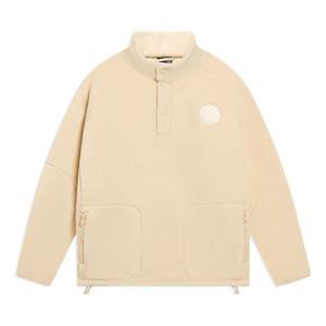 Куртка флисовая с логотипом и полумолнией Li-Ning, коричневый