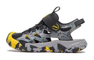 LINING YOUNG Сандалии детские Wade 2 из износостойкого дышащего материала, черно-серые, для подростков