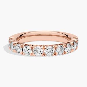 Юбилейное кольцо с бриллиантами French Pavé из розового золота 14 карат (1 карат Tw. - HI / SI1-SI2) Blue Nile