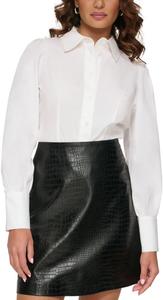 Женская хлопковая блузка с воротником и застежкой на пуговицы Calvin Klein, White