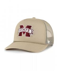 Мужская бейсболка Trucker Snapback цвета хаки Mississippi State Bulldogs Foam Front Mesh '47 Brand