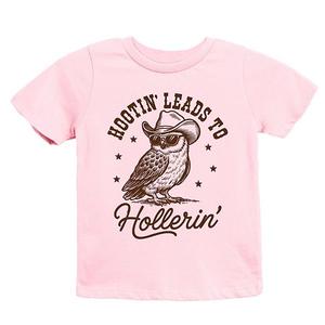 Футболка с принтом Hootin' leads to hollerin' для детей The Juniper Shop, Pink