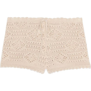 Шорты Saint Laurent Low Waisted Crochet Shorts 'Naturel', кремовый