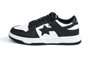 Кроссовки RENBEN Skateboarding Shoes Men Low-top, белый/черный