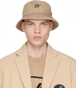 Бежевая панама с логотипом WD One We11done