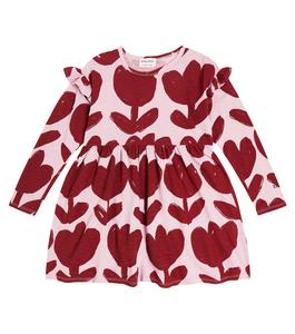 Платье из хлопкового джерси с цветочным принтом Bobo Choses, разноцветный