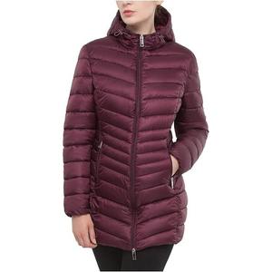 Куртка Rokka&Rolla Women's Lightweight Packable Water-Resistant Hooded Winter Long, бордовый