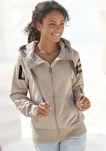 Толстовка Elbsand "Kekoa" с большим логотипом на спине, удобная куртка для отдыха с карманами, цвет Sand