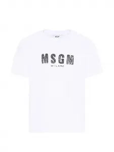 Футболка с короткими рукавами MSGM Kids, белый
