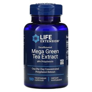 Life Extension Мега экстракт зеленого чая  без кофеина  100 вегетарианских капсул