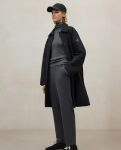 Женские прямые брюки с эластичным поясом и боковыми карманами Ecoalf, темно-серый