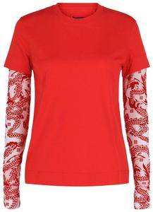 Футболка с длинными рукавами Givenchy Double Layer, красный