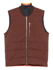 Жилет стеганый спереди на молнии Paul Smith, коричневый