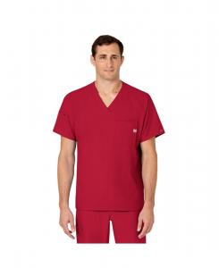 Мужская медицинская рубашка W123 с V-образным вырезом Wink, Red