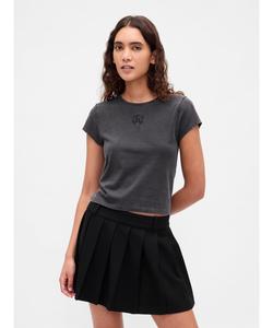 (W) Укороченная футболка из хлопкового трикотажа с логотипом GAP