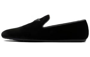 Лоферы Triangle-logo из вельвета PRADA, черный