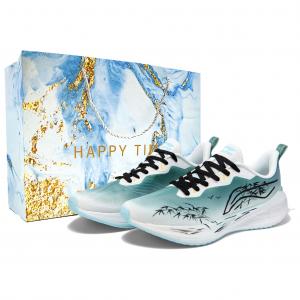 Мужские низкие повседневные беговые кроссовки Li Ning Wuyue с амортизацией, износостойким материалом, воздухопроницаемостью и противоскользящим покрытием, бирюзового цвета