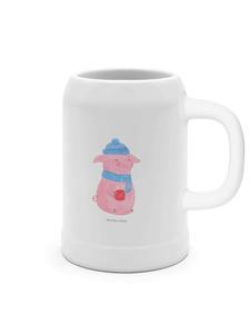 Пивная кружка с поросенком, глинтвейном, без слов, в белом цвете Mr. & Mrs. Panda