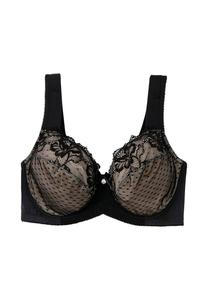 Бюстгальтер на косточках с кружевом и контрастной сетчатой ​​подкладкой sheego, цвет Schwarz Taupe