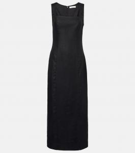 Льняное платье миди Felice Faithfull, черный