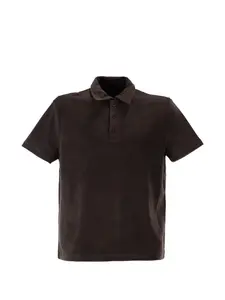 Поло из махровой ткани A.P.C., коричневый