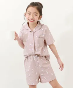 Мягкая и удобная пижама с принтом по всей поверхности, открытым воротником и короткими рукавами Devirock, цвет 007-Unicorn-Pink