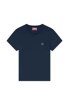 Футболка с цветком боке Kenzo, синий