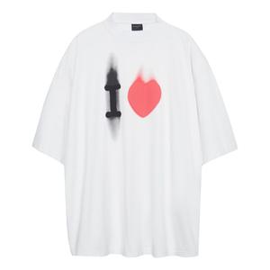 Футболка Balenciaga I Love T-shirt Large Fit 'White', белый