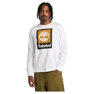 Лонгслив Timberland Stack Logo Colored, белый