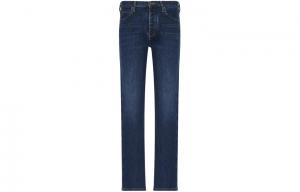 Джинсы Regular Fit J21 из комфортного денима 11,5 унции с эффектом потертости EMPORIO ARMANI, светло-голубые