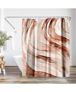 Абстрактная занавеска для душа Gulf от pi creative art - чёрная Americanflat, red