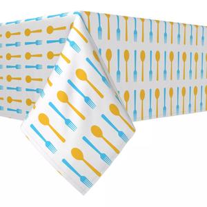 Прямоугольная скатерть, 100 % хлопок, 52x120 дюймов, ложки и вилки.