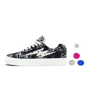 Износостойкие, легкие и дышащие мужские лоу-топы для скейтбординга Paddington Bears, черный with Tricolor Shoelaces