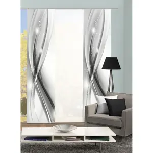 Раздвижная штора GLIWE Панельная каретка 3 шт., раздвижная занавеска Digi набор из 3 шт. GLIWE ЗЕЛЕНАЯ Home Wohnideen, серый