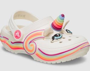 Сабо Crocs Toddler Classic IAM Unicorn Lights Clog, светло-серый