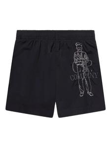Шорты-карго с вышитым логотипом C.P. Company Kids, черный