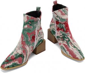 Женские ботильоны Элегантные ковбойские ботинки в западном стиле Для прогулок QSPGONA, Red