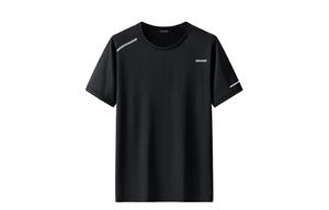 Универсальная однотонная футболка с коротким рукавом из айс шелка Unisex BAGE, 8906 Черный+Белый