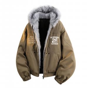 Пуховик Unisex Hooded Thickened Puffer Jacket HUANQIU, коричневый