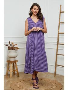 Длинное платье La Compagnie Du Lin Leinen, фиолетовый