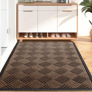 Dajiang Ковер 60х120 см для прихожей, грязеотталкивающий, самоочищающийся, нескользящий, цвет Brown, Sands-Proof