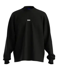 Мужская толстовка с длинным рукавом и круглым вырезом без капюшона Hugo, черный