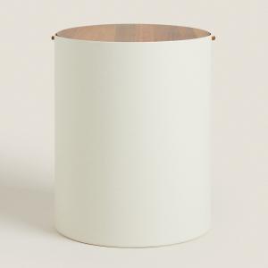 Металлическая корзина для мусора с деревянной крышкой Zara Home, кремовый