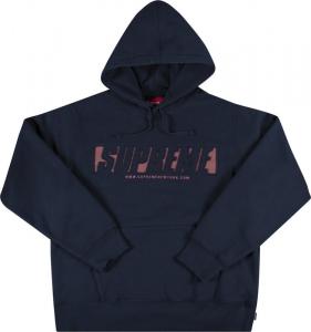 Толстовка Supreme Reflective Cutout Hooded Sweatshirt 'Navy', синий