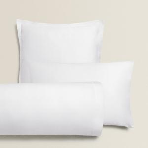 Сатиновая наволочка с отделкой Zara Home, 300 нитей, белый