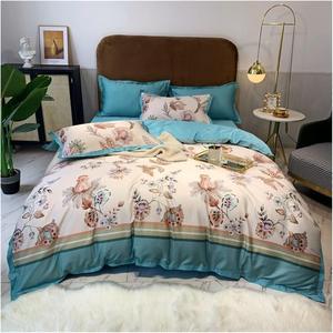 YUSIWOAL Комплект постельного белья Luxury Egyptian Cotton с цветочным принтом и застежкой-молнией Color 2