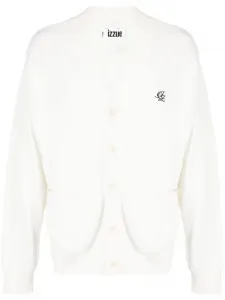 Кардиган с вышитым логотипом Izzue, белый