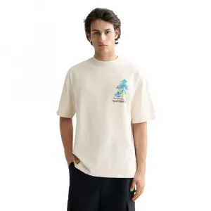 Футболка с коротким рукавом свободного кроя Scotch & Soda с рисунком спереди и сзади, белый